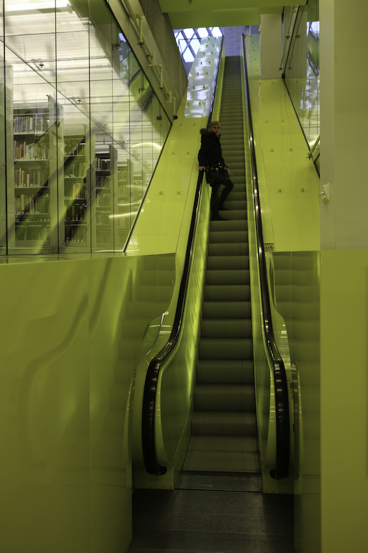 Seattle Public Library Art Green Escalator